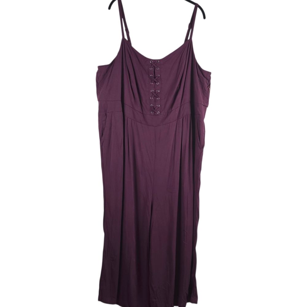 Torrid Lace Up Culotte Jumpsuit In 4 (26) - Picture 7 of 11